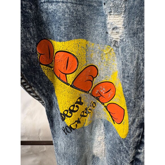 FWRD Denim Distressed Mens Graffiti Jeans Size 42 With Colorful Graphic Details - Picture 3 of 16
